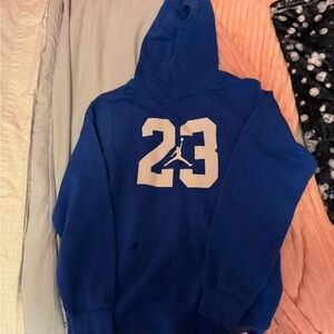 Jordan Blue and White Kids Hoodie